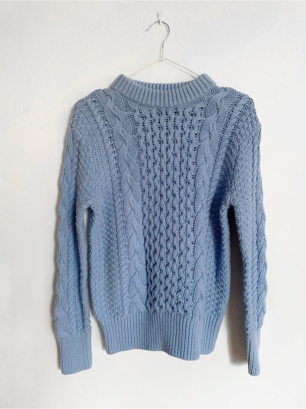 Light Blue Cable Knit Women’s Sweater - XS